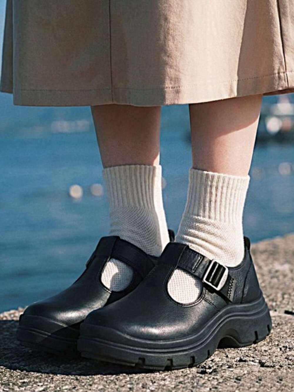 Keen Black Chunky Mary Jane Sandals